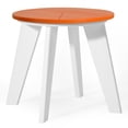 thumbnail image 3 of WestinTrends Pacifica HDPE Plastic Outdoor Round Adirondack Patio Side Table, White/Orange, 3 of 9