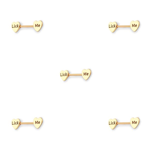 sweethay Anillo para pezones para chicas jóvenes, accesorios de joyería con estilo en forma de corazón, decoración corporal encantadora para Dorado Lámame 5Conjunto