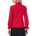 thumbnail image 3 of INSPIRAR CHIC Blusa Victoriana para Mujeres Vintage con Volantes de Manga Larga Camisa Gótica Botón Arriba Tops M Rojo Oscuro, 3 of 5