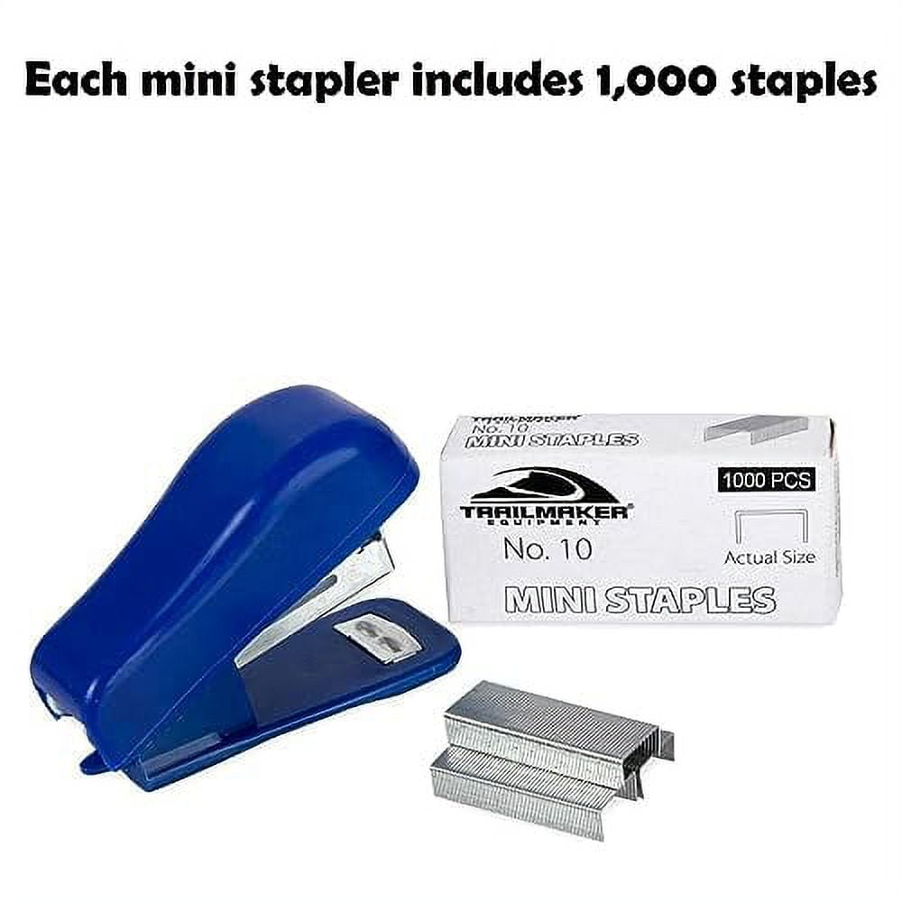 100 Pack of Bulk Wholesale Mini Staplers in Multiple Colors Offices - 100 Count Mini Staplers in Assortment of Red, Blue, Green, Yellow