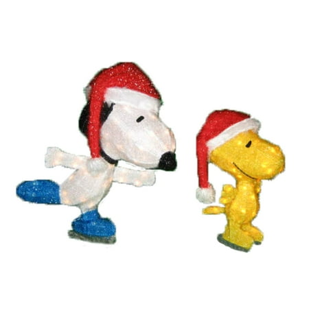 26 Pre Lit Peanuts Soft Tinsel Snoopy And Woodstock Christmas