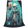 thumbnail image 2 of Balery Vintage Skull Beer Manta de Felpa Suave y Acogedora – Cobija de Franela Aterciopelada para Cama, Lavable y Cálida para Sofá, Mascotas, Transpirable-60"x50", 2 of 7