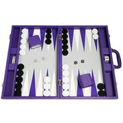 19-inch Premium Backgammon Set - Large Size - Purple Board