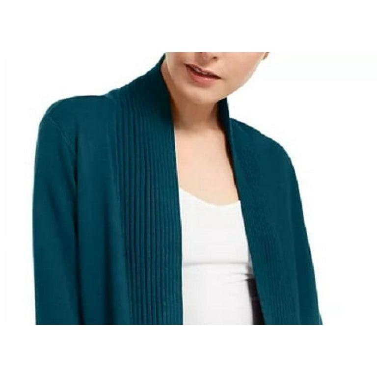 INC International Concepts Women s Studded Cardigan Sweater Green Size Large