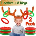 thumbnail image 1 of Fun Antler Ring Toss Game Inflatable Reindeer Antler Ring Toss Game for Christmas Party Random Color, 1 of 8