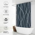 thumbnail image 2 of Aegean Blue Shower Curtain for Bathroom with Hooks,Shower Curtain Set,White Stripe Bath Curtains Decorative Shower Curtains Water Repellent Washable, 72x72, 2 of 6