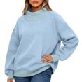 thumbnail image 5 of Mock Neck Sweatshirt Women Oversized Pullover Sweatshirts No Hood Plain Long Sleeve Turtleneck Tops Fall Winter Teacher Clothes M, 5 of 5