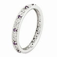 thumbnail image 3 of 925 Sterling Silver Stackable Expressions Amethyst Ring Size: 6; for Adults and Teens; for Women and Men, 3 of 5
