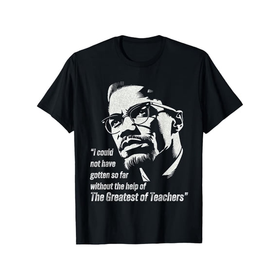 100% Cotton Malcolm X Inspirational Quote T-Shirt - Regular Fit, Crew Neck, Short Sleeve, Knit Fabric, Slight Stretch, Sports Style, for Men, All-Season Top