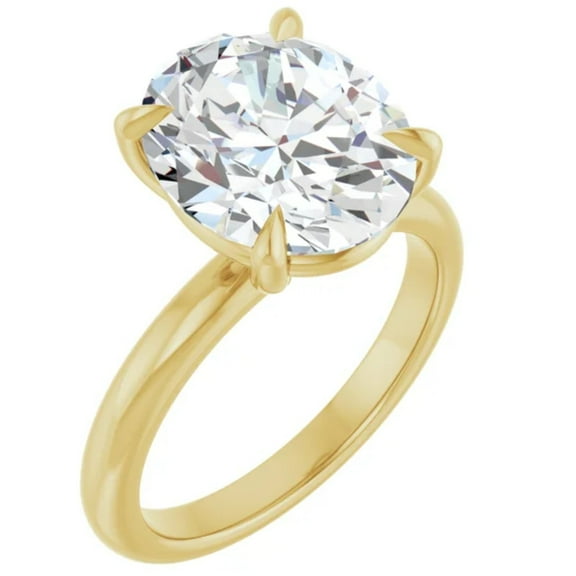 3 Ct. Oval Cut Lab Diamond Engagement Ring Yellow Gold