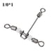 thumbnail image 4 of Pezas 10 Piezas Conjunte de Forma de T Drable T Swivels Conectores Conectores de Pesca Accesorios 1/0x1, 4 of 8