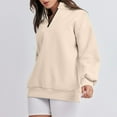 thumbnail image 7 of Xcmzpl Zip Up Sweatshirts for Women Loose Fit Solid Color Crewneck Sweatshirt Lightweight Sweater Tops Soft Long Sleeve Blouses Winter Fashion, 7 of 7