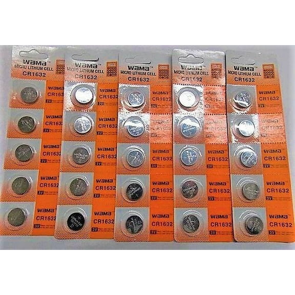 Wama CR1632 3V Lithium Coin Cell Battery (50 Batteries)   Free Shipping!
