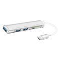 thumbnail image 3 of 5 puertos USB C Adaptador Hub Lector de tarjetas TF Duradero Conveniente Universal, leer y escribir archivos directamente Plug and Play Accesorio Plata Yotijar Adaptador divisor múltiple, 3 of 10