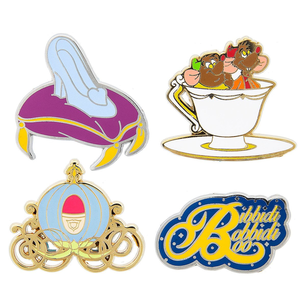 Disney Cinderella Pin Trading Flair Set Jaq Gus Glass Slipper Pumpkin