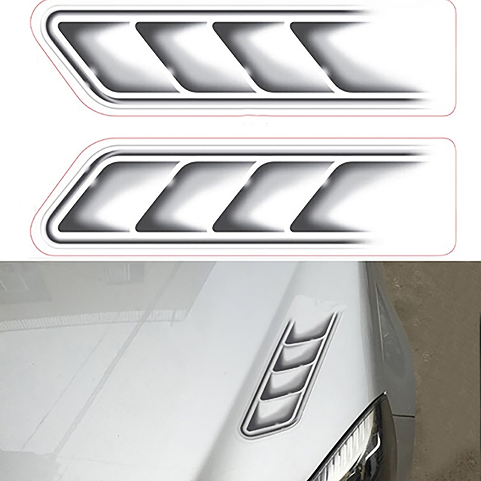 Auto Außen Hood Air Flow Seite Fender Vent Intake Air Flügel Abdeckung Trim  Auto Styling Shark Gill ABS 3D Dekoration neue Dekorationen