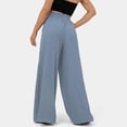 thumbnail image 3 of Baqcunre Wide Leg Pants For Women Women Flowy Wide Leg Pants Elastic Waistband Drawstring Palazzo Pants With Side Pocket Loose Pocket Pants Jogger Pants For Women Pants For Women Light blue XL, 3 of 3