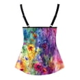 thumbnail image 4 of TTUHYWXI Tankini Swimsuits for Women Full Coverage Tank Top Swim Suit Vintage Floral Print Tummy Control Bathing Suits (Purple, M), 4 of 5