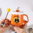 thumbnail image 4 of Drses‌‌ Funny Party Ceramic Mug With Lid Personality Office Water Cup Household Cup Halloween Cup Ghost Cup Gift Set 400ml, 4 of 6