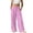 Hot Pink, variant on Plus Size Pants with Pockets for Everyday and Work - Breathable Loose Fit Wide Leg Trousers in Solid Color