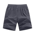 thumbnail image 4 of Ceisia Men's Solid Color Quick-Dry Sports Shorts with Elastic Waist Drawstring Zippered Pockets Nylon Casual Fitness Bottoms Dark Gray Gifts for Father 4X, 4 of 8