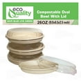 thumbnail image 5 of 26 oz Disposable Compostable Fiber Oval Burrito Bowls with Dome Lids Heavy-Duty, Eco-Friendly Natural Bagasse, Heat Resistant, 100% Biodegradable Paper Salad Bowls Alternative to Plastic (600), 5 of 9