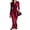Red, variant on Women's Wrap Satin Silky Midi Dress Long Sleeve V-Neck Tie Waist Formal Dress Cocktail Party Wedding Guest Dress Navy Blue