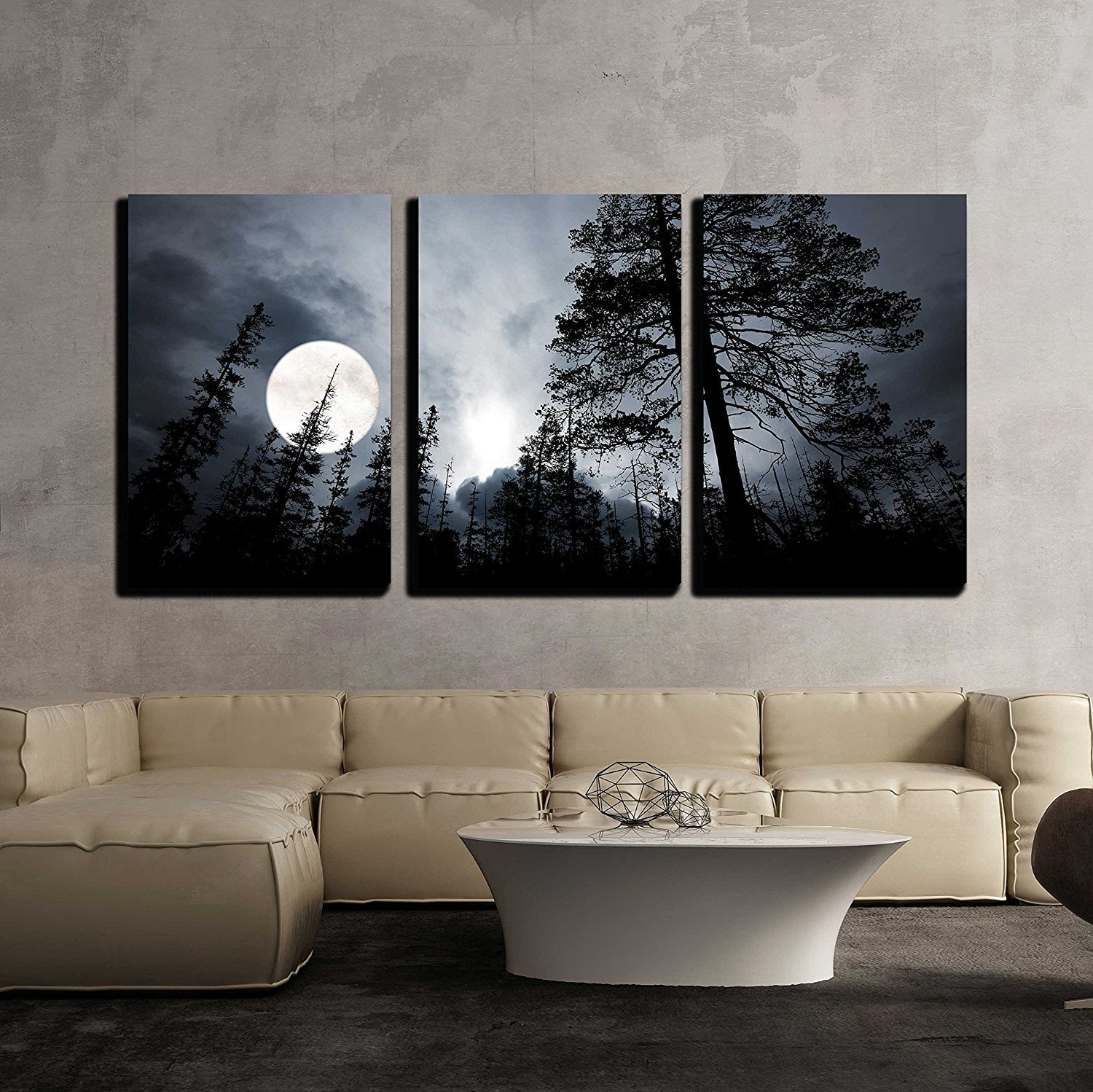 Super Moon Canvas Abstract Poster Black Picture Home Art Decoration Unframed
