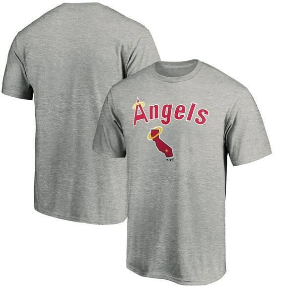 Men's Heather Gray California Angels Cooperstown Collection Wahconah T-Shirt