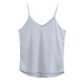thumbnail image 4 of QHFBli Summer V Neck Tank Tops for Women Silk Satin Summer Sleeveless Camisole, 4 of 4
