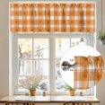 thumbnail image 7 of Thanksgiving Rustic Valances for Windows, 54 x 18in, Farmhouse Orange Lattice Rod Pocket Kitchen Valance Curtain Light Filtering Window Treatments for Living Room Bedroom, 1 Panel, 7 of 7