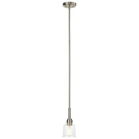 

1 Light Mini Pendant in Vintage Industrial Style-11.25 inches Tall and 5.25 inches Wide-Nickel Textured Finish Bailey Street Home 147-Bel-4802168