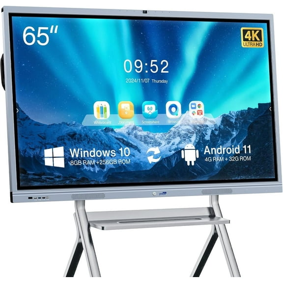 JYXCN Interactive Whiteboard, 4K Uhd Smart Board for Classroom, 65 Inch Digital Electronic Whiteboard and Smartboard for Presentation and Education