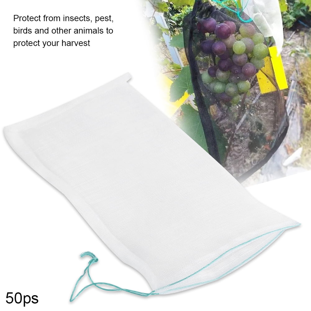 Nylon Netting Protect Bags With Drawstring for Fruits Vegetables Protect Your Fruit From Birds Insects Squirrels 40x55 2Pcs 