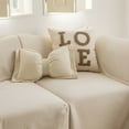 thumbnail image 4 of Embroidered Throw Pillow Cover - 17.71 x 17.71 Inch Decorative White Pillow Case with Words, Boho Farmhouse Style for Couch Sofa Bed Living Room (1pc), 4 of 4