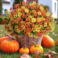 thumbnail image 6 of Scidweet 12 Bundles Fake Fall Flowers, Autumn Artificial Faux Flowers Outdoors Fall Decorations for Home Garden, Yellow Orange, 6 of 13