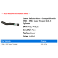 thumbnail image 2 of Lower Radiator Hose - Compatible with 1986 - 1987 Isuzu Trooper 2.3L 4-Cylinder, 2 of 2