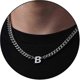 thumbnail image 1 of Stainless Steel Cuban Link Necklace for Initial A-Z Boys Men Women with Letter Pendant 6.5mm 18+2 Inches Jewelry Gift, 1 of 5