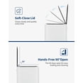 thumbnail image 3 of 3.4/4/4.8 Gallon Trash Can,Rectangular Stainless Steel Waste Bin with Quiet Foot Pedal, Soft-Close Lid & Removable Bucket, Trash Bin Garbage Can for Office, Small Kitchen, Home, 3 of 8