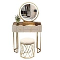 thumbnail image 3 of Dressing Table Light Luxury Rock Board Bedroom Dressing Table Modern Minimalist Makeup Cabinet Comoda Pra Quarto Furniture My Lux Decor Round, 3 of 23