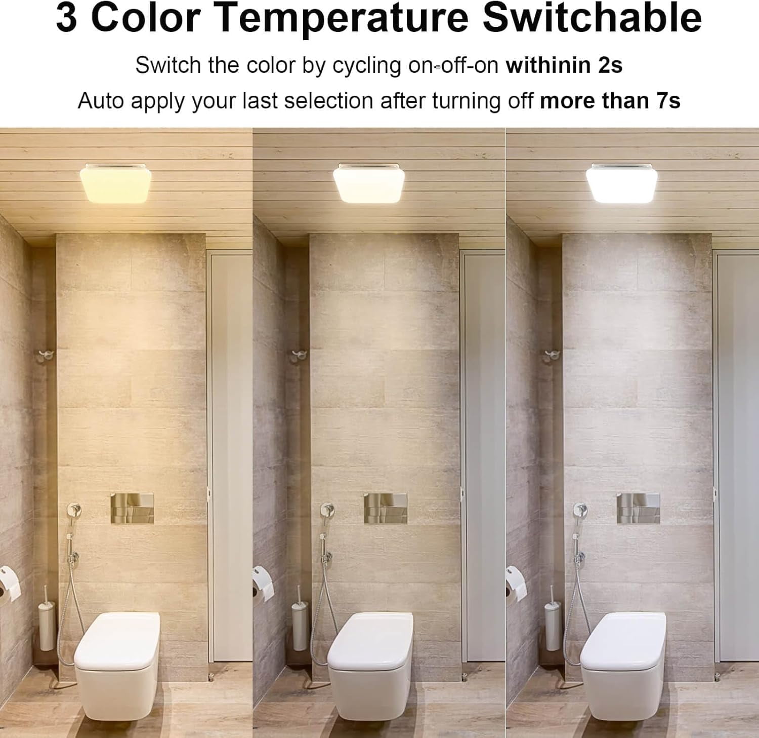 Bathroom Exhaust Fan with Light 110 CFM Quiet with Color Change, 3000K/4000K/5500K 1000LM Household Ventilation Fan Light Combo, Energy Saving Ceiling Mount Bathroom Extractor, Memory Function
