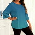 thumbnail image 4 of VBVC Women's Plus Gradient T-Shirt,Ladies 3/4 Sleeve Valentines Top,Soft Breathable Tee For Women,Multicolor,Size XXL, 4 of 6