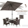 thumbnail image 6 of imerelez 9' x 7' Solar Umbrella, LED Lighted Patio Umbrella for Table or Base with Tilt & Crank, Outdoor Umbrella for Garden, Deck, Backyard, Pool, Beach, Tan, 6 of 9