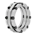 thumbnail image 2 of Men’s Stainless Steel Silver-Tone & Black Rivet Accent Layered Band, 2 of 5