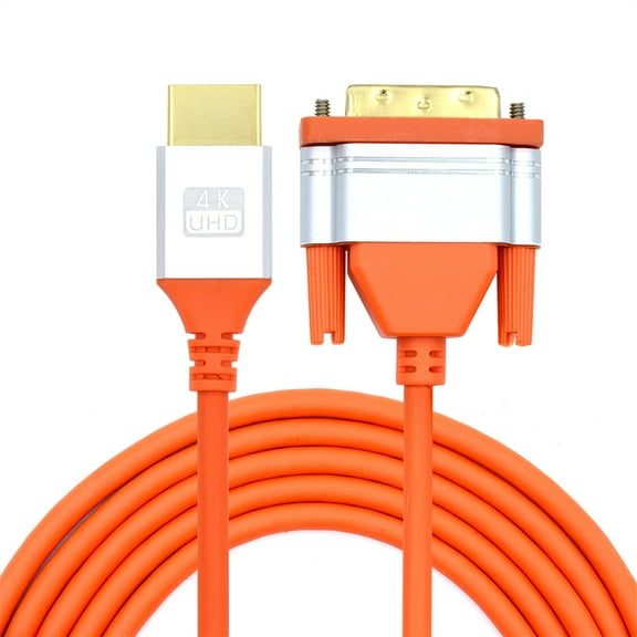 CY HDMI 4K to DVI Ultra Soft High Flex HDTV Cable Hyper Super Flexible Cord High Speed Type-A Male to 24 1 Male for Computer HDTV