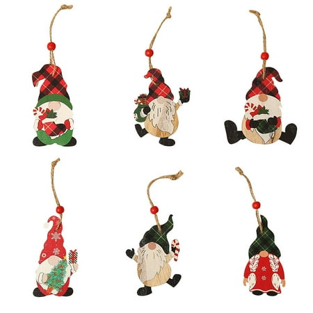 

VerPetridure New Christmas Ornaments White Edge Five-Star Round Wooden Pendant