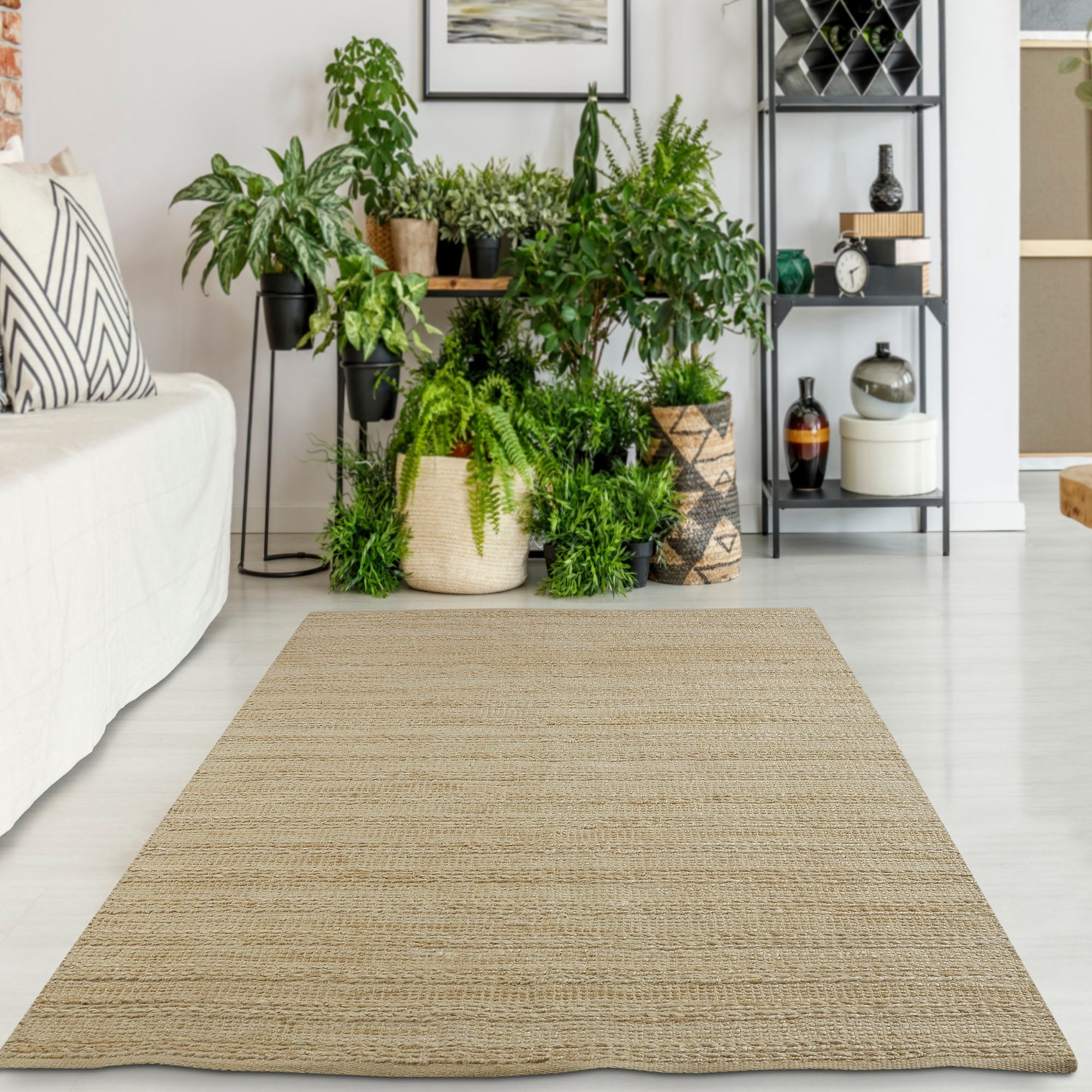 Ox Bay Newly Transitional Braided Light Jute Handmade Area Rug, 7'9" x 9'9"
