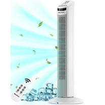 MaxKare 30" Tower Fan with Remote, 3 Speeds and Modes, Oscillating, Timer, White