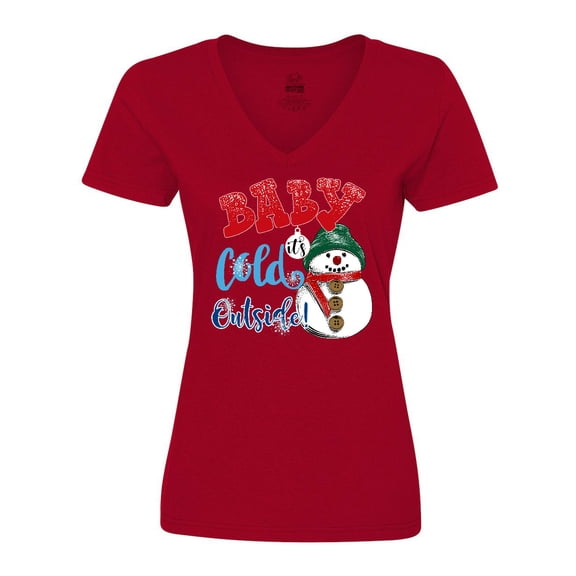 Inktastic Baby It's Cold Outside Women's V-Neck T-Shirt