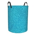 thumbnail image 2 of Fotbe Blue Glitter Laundry Basket with Handles, Waterproof Large Laundry Hamper, Wash Bag for Corner Dorm, Rolling Laundry Basket with Handles-Small, 2 of 8